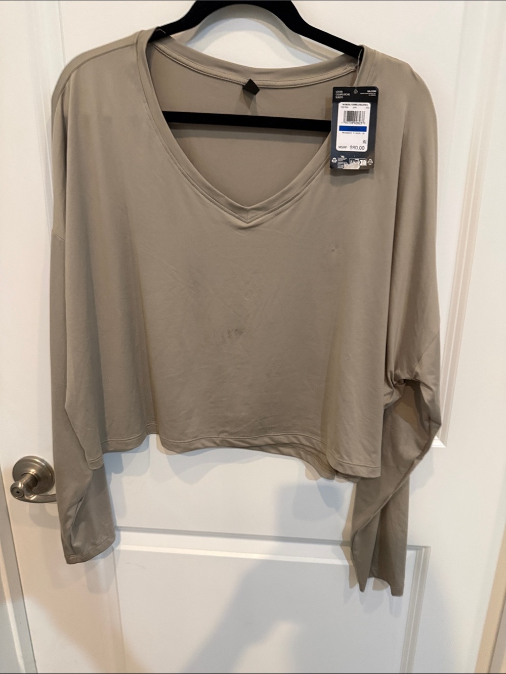 Under Armour Women's Long Sleeve V-Neck Top - Taupe